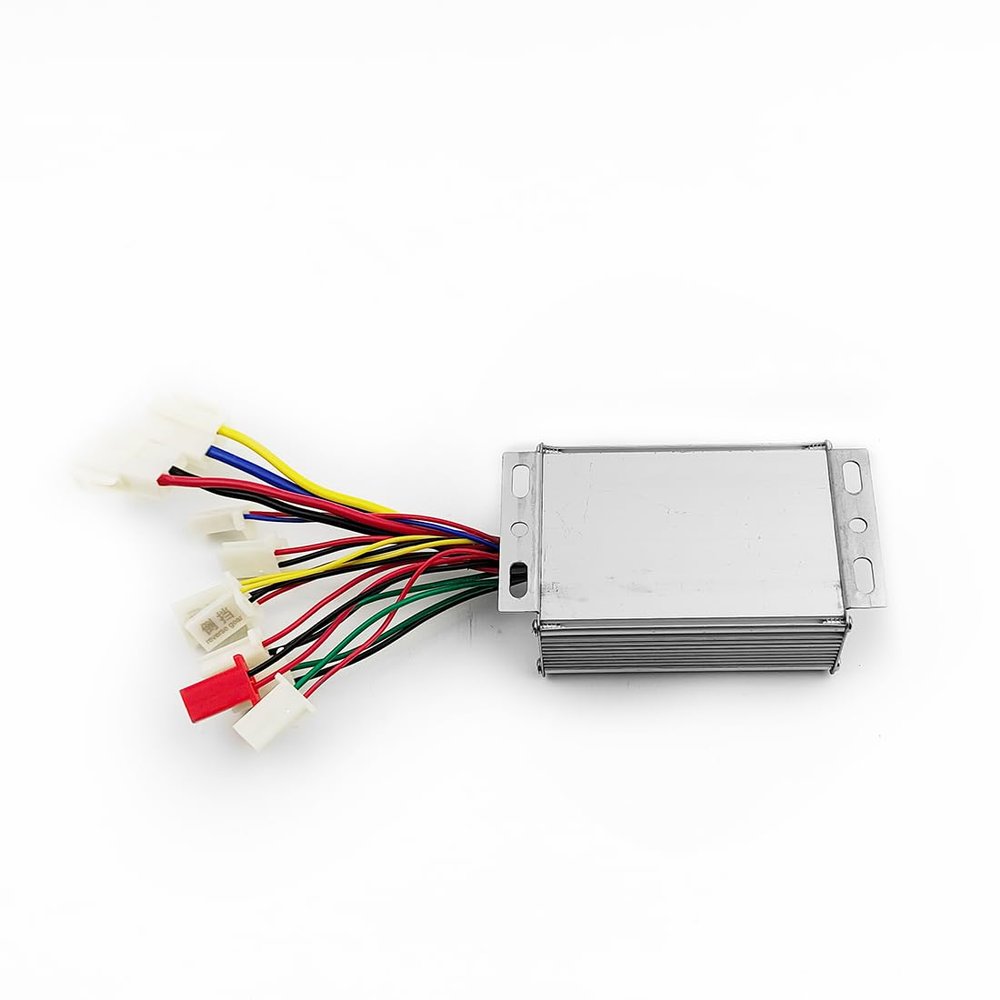 L-faster 500W 1000W Brushed Controller with Fuse Mount and Connectors Reverse Control Device 3 Speed for Bike Brush Motor (Controller only, 36V500W)