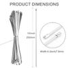 Aroono 25PCS 10" Heavy Duty 304 Stainless Steel Zip Ties - 220LBS Tensile, 0.3" Width, Self-LockingMetal Cable Zip Ties for Exhaust Wrap, Fencing, Pipes & Outdoor Use view 2