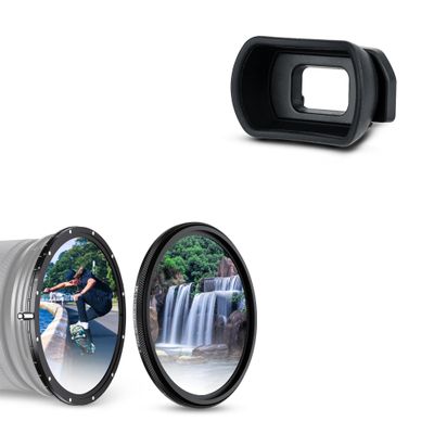 Long Soft Eyecup Eyepiece Viewfinder & 55mm True Color Variable ND2.5-1000 (1-10 Stops) ND Filter for Nikon D3500 D3400 D7500 Camera with DX AF-P 18-55mm Kit Lens