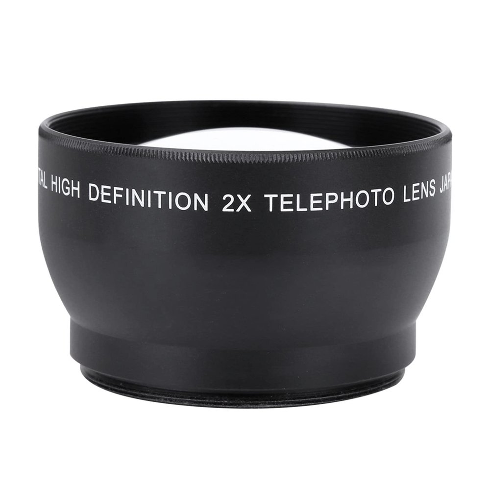 2X Telephoto Lens, Aluminum Alloy 52mm Camera Teleconverter with Design, Lightweight and Portable, for Universal Fit