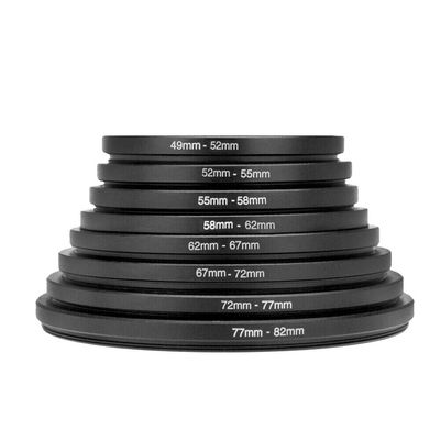 Aluminum Alloy Adapter Rings Set, Solid Camera Lens Filter Kit 49-82mm,Portable Converter with Multiple Filters, 49 to 52 to 55 to 58 to 62 to 67 to 72 to 77 to 82mm