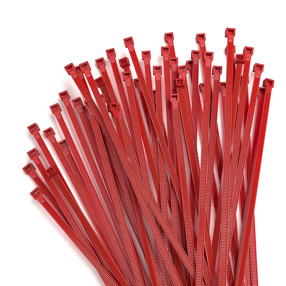 Aroono 10 inch Zip Ties-0.14 Width, 40lb Strength, 50pcs Cable Ties-Nylon Material, UV Resistant, High/Low Temperature Resistant-Durable, Ideal for Indoor and Outdoor Use-Red