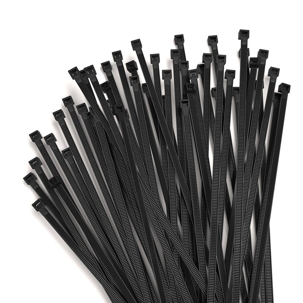 Aroono 50 Pack Black Nylon Zip Ties-Durable Outdoor 14 inch Long Heavy Duty Ties-40lbs, High/Low Temperature Resistant, Temperature Range of +14 to +167, for Home Fence, Green Plants...