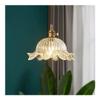 DXYC Metal Glass Chandelier Nordic Style - Japanese Cafe Pendant Lampshade, Adjustable Flush Mount Ceiling Lighting Fixtures for Dining Room and Living Room Decoration Hanging Light(20CM) view 2