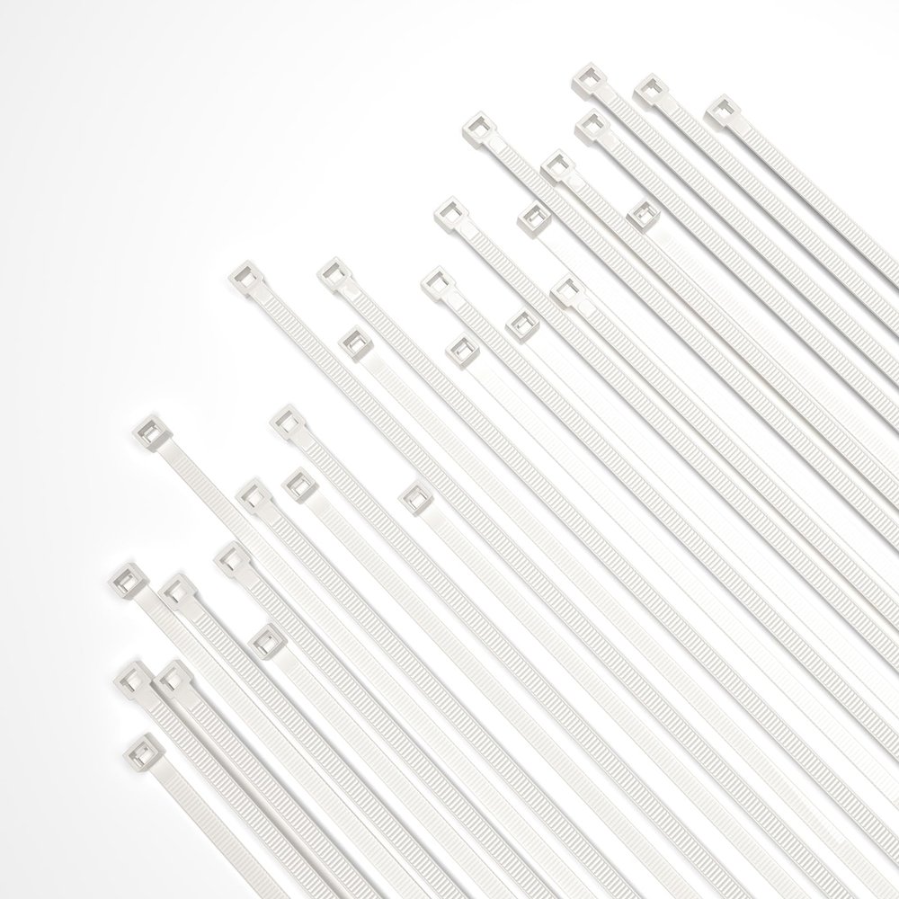 20 inch White Cable Zip Ties Heavy Duty-0.36" width, 100pcs Self-Locking Plastic Wire Ties-175lbs Strength, UV and Temperature Resistant, for Machinery, Vehicles, Farms, Cables, Pipes, Fence by Aroono