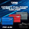 DS18 FRP-2.5K/BLCompact Full-Range Class D 1-Channel Amplifier 2,500 Watts RMS @ 1-Ohm, Monoblock Amplifier with Remote Level Knob, Variable Crossover Filters Great for Bass, Mids, or Highs view 2