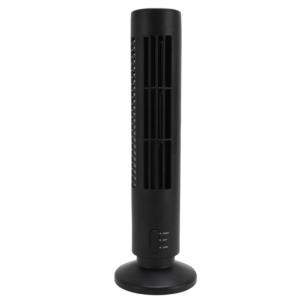 CCYLEZ Cooling Tower Fan, USB Bladeless Cooling Fan High Speed with 2 Speeds, Portable Desk Fan Quiet for Home Bedroom Office (Black)