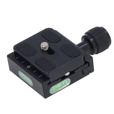Camera Quick Release Clamp 50mm, Arca Design, Built in 3 Bubble Level, 3/8 to 1/4 Inch Thread, Aluminum Alloy, Compatible with Quick Release Plate 33 to 38mm Wide
