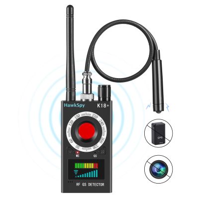 HawkSpy K18 Hidden Camera Detectors Bug & GPS Tracker Scanner Spy Camera Finder for Hidden Devices Listening Device Scanner with Sound & Vibration Alarm Portable Privacy Protection(Black)