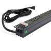 Aeons 1U 19" Rack Mount Server Network PDU Power Strip, 10 Right Angle Outlets 15A Surge Protector Overload Protection, 10ft Power Cord, Rackmount Metal Slim Design, UL view 2