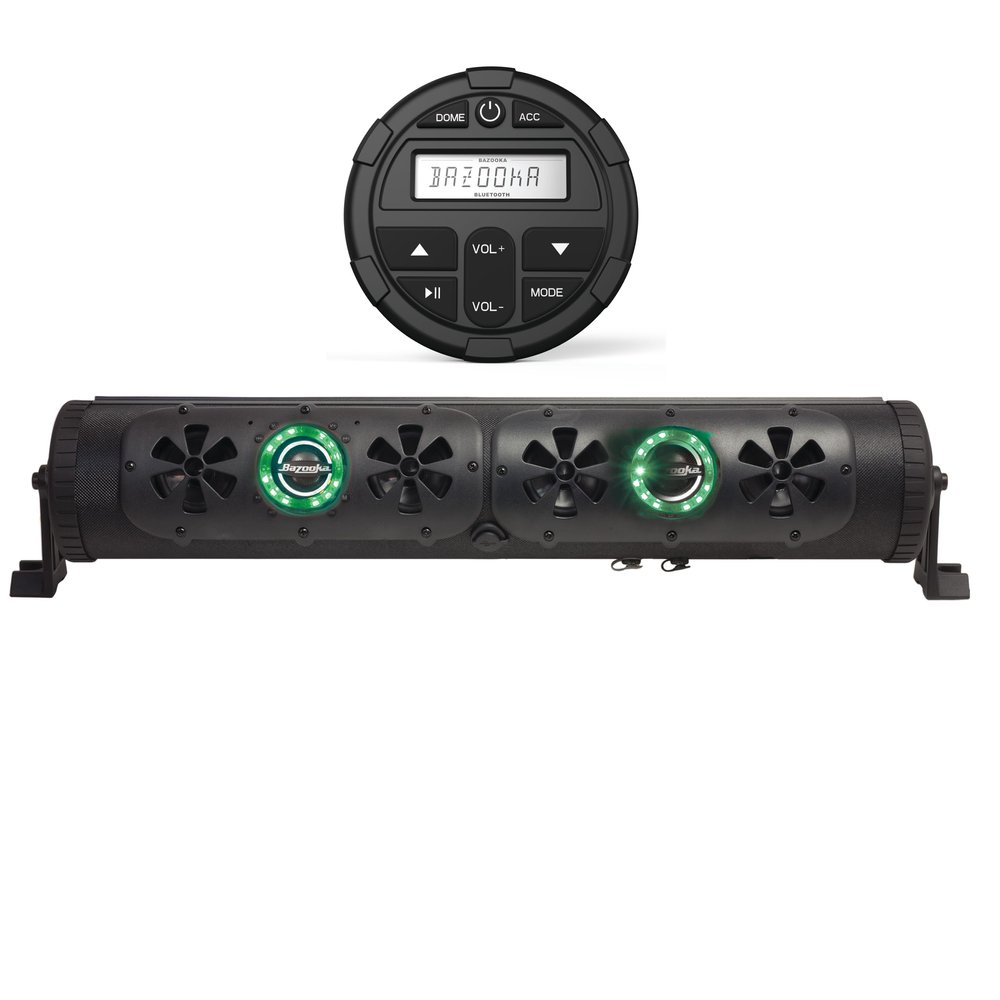 Bazooka 24 Inch G2 Bluetooth Party Bar Speaker Bundle with Wireless Controller & LED Illumination Speaker System for Off Road, Golf Cart, Marine, and Outdoor | BPB24-G2-DBCKIT