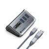 Yottamaster USB Hub with SD Card Reader, Triangle Desktop USB3.0 Hub with 3 USB A 3.0 Ports, TF & SD Card Reader with 1.64ft Cable for PC, Laptop (Not Support Charging) view 1