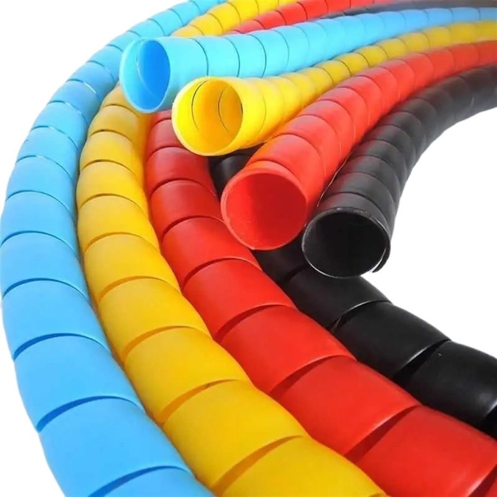 ELLANA spiral protector 1 Meter Spiral Cover Cable Protector Line Organizer Sleeve 8mm 10mm 12mm 14mm Flame Retardant Tube Wire Protection wraps cable(ID 8mm yellow)