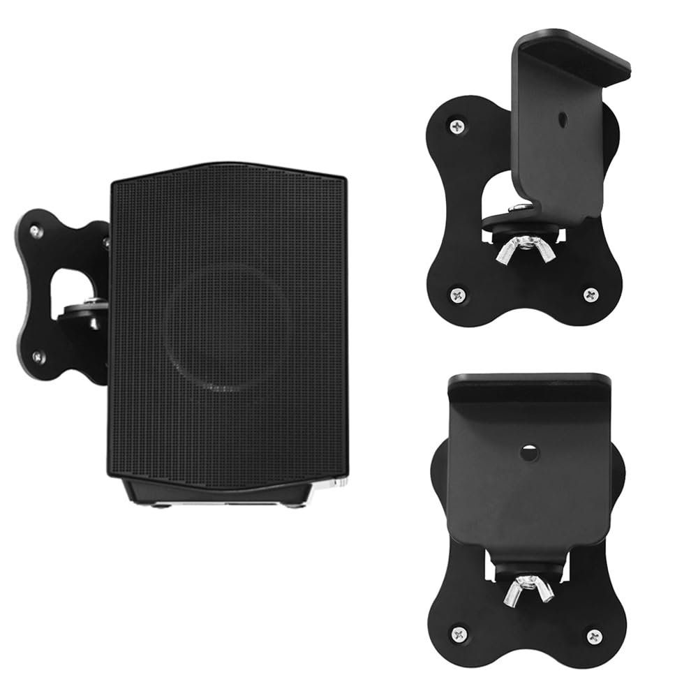 EUGOOCX Metal Wall Mount Bracket for Samsung HW-Q990C/HW-Q990B/HW-Q990D/HW-Q930 Surround Rear Speakers, Home Theater Surround Sound System Wallmount Accessories (1 pair Black)
