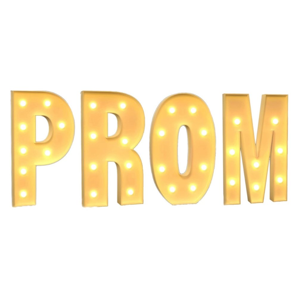 Graduation Decorations Class Of 2024,Large PROM Marquee Light Up Letters Sign For Kindergarten Preschool High School(PROM Yellow,4FT)
