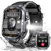 Bassizo Military Smart Watch for Men 3ATM Waterproof with Call/LED Flashlight 2.02" HD Big Screen Rugged Tactical Smartwatch with Compass Fitness Tracker with HR/SPO2/Sleep Monitor for iPhone Android view 1