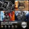 Bassizo Military Smart Watch for Men 3ATM Waterproof with Call/LED Flashlight 2.02" HD Big Screen Rugged Tactical Smartwatch with Compass Fitness Tracker with HR/SPO2/Sleep Monitor for iPhone Android view 2