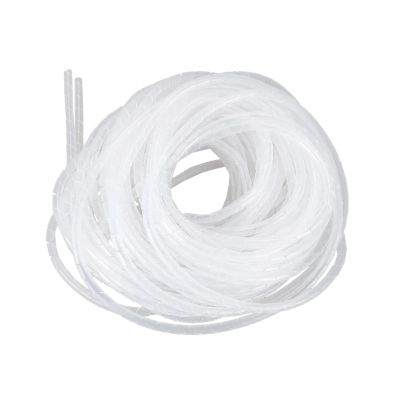 ELLANA spiral protector 1pcs Cable Spiral Manager Wire Organizer 6mm Diameter 15 Meter Length Wrap White Band wraps cable