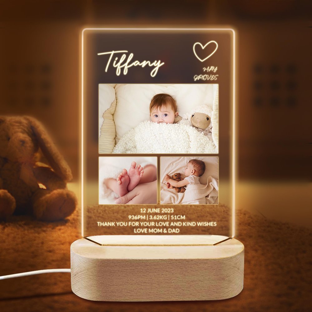 Personalized Nursery Night Light for Kids, Personalized Baby Night Light, Custom Best Baby Gifts for Boys, Girls, Custom Baby Night Light for Kids, Personalized Birthday Gift for Baby, Kids