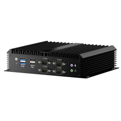 msecore Industrial PC, Fanless Mini Computer with Core i5-8250U, 8G RAM 128G SSD, Dual 2.5G LAN, 6*COM RS232, Support 4G Module/SIM, Wi-Fi 6, 1*HDMI 1*VGA, Windows 11 Pro