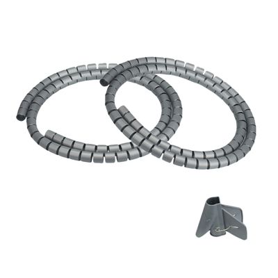 2Pcs Grey Cable Bundler (6.5 Feet) - Flexible & Expandable Cable Management Sleeve,Cable Organizer Coiled Tube Sleeve Cable(10mm,0.39inch)