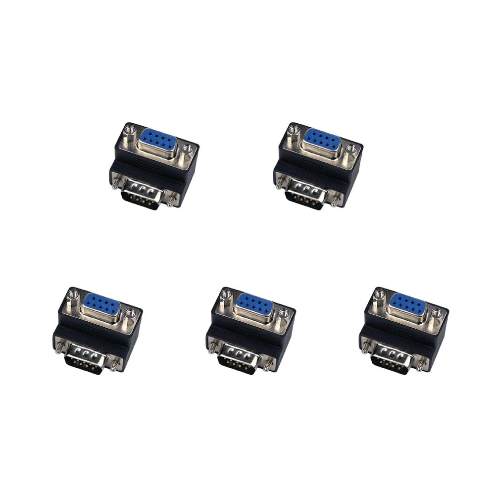 Pjeghbvop 9 Pin 232 Male to Female Serial Gender Adapter 90 Degree Extension Cable Converter Coupler