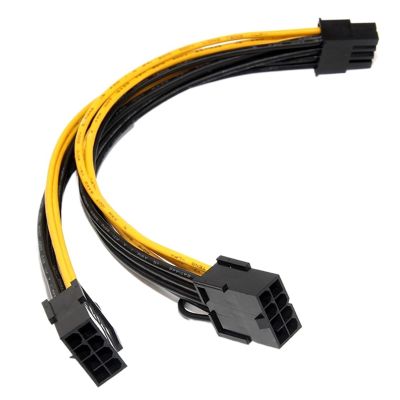 OPFBA 18AWG 8Pin to Dual 8Pin(6+2) Power Cable for GPU Power Cable for Tesla K80 M40 M60 P40 P100,20CM, OPFBA288