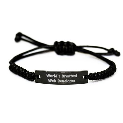 World's Greatest Web Developer's Unique Graduation Gift Rope Bracelet, Gifts from Friends to Web Developer, Gifts for Web Developer
