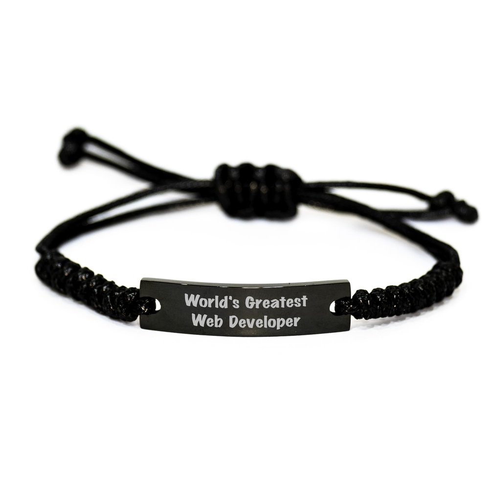 World's Greatest Web Developer's Unique Graduation Gift Rope Bracelet, Gifts from Friends to Web Developer, Gifts for Web Developer