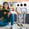 HONGUT Bluetooth Vinyl Stereo Record Player, 3-Speed Stereo Turntable CD Player Music System with Dual Cassette Deck, Digital Alarm Clock FM Radio Coded CD Tape with Remote Control view 2