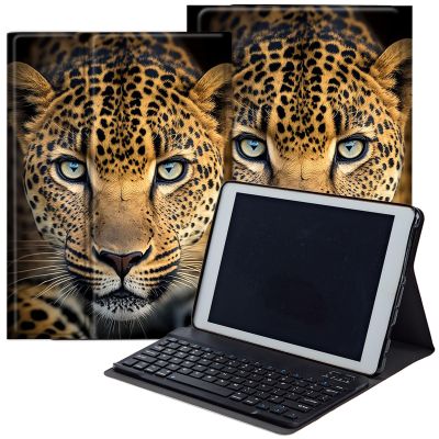 DEGDFSGR for Samsung Galaxy Tab A8 10.5 Case with Keyboard, Detachable Wireless Keyboard Magnetic Closure Protective Cover Case for Samsung Tab A8 2022[SM-X200 X205 X207], Leopard Tiger