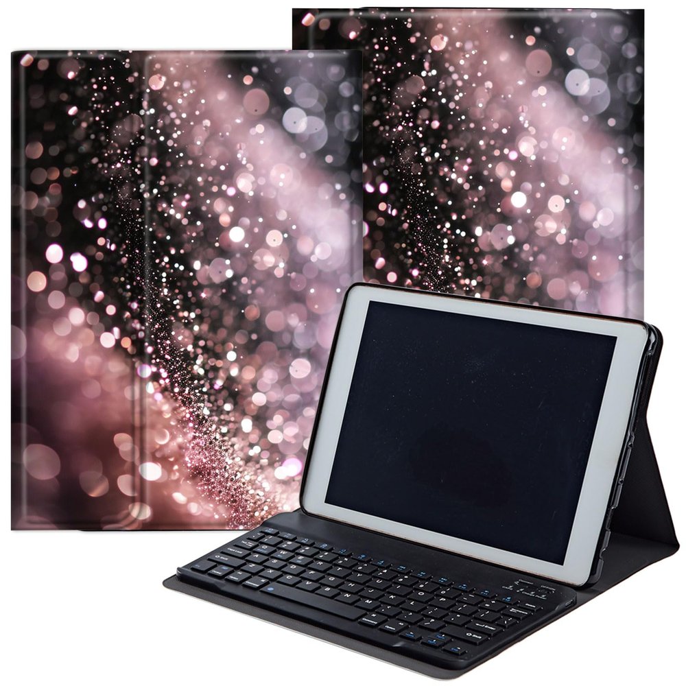 DEGDFSGR for Samsung Galaxy Tab A8 10.5 Case with Keyboard, Detachable Wireless Keyboard Magnetic Closure Protective Cover Case for Samsung Tab A8 2022[SM-X200 X205 X207], Pink Dots of Shiny Paper