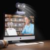 Binguowang Monitor Fan with Clamp & Light Bar Desk Lamp with fan for Office mini Desk fan small quiet with lamp for PC Laptops Tablet for Home Office Portable Working Reading Stand Lamp (Dark Blue) view 1
