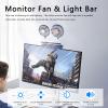 Binguowang Monitor Fan with Clamp & Light Bar Desk Lamp with fan for Office mini Desk fan small quiet with lamp for PC Laptops Tablet for Home Office Portable Working Reading Stand Lamp (Dark Blue) view 2
