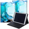 DEGDFSGR for Samsung Galaxy Tab A8 10.5 Case with Keyboard, Detachable Wireless Keyboard Magnetic Closure Protective Cover Case for Samsung Tab A8 2022[SM-X200 X205 X207], Blue Marbles view 1