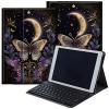 DEGDFSGR for Samsung Galaxy Tab A8 10.5 Case with Keyboard, Detachable Wireless Keyboard Magnetic Closure Protective Cover Case for Samsung Tab A8 2022[SM-X200 X205 X207], Flower Butterfly Moon view 1