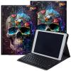 DEGDFSGR for Samsung Galaxy Tab A8 10.5 Case with Keyboard, Detachable Wireless Keyboard Magnetic Closure Protective Cover Case for Samsung Tab A8 2022[SM-X200 X205 X207], Flower Butterfly Skull view 1