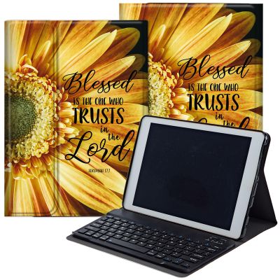 DEGDFSGR for Samsung Galaxy Tab A8 10.5 Case with Keyboard, Detachable Wireless Keyboard Magnetic Closure Protective Cover Case for Samsung Tab A8 2022[SM-X200 X205 X207], Blessed Sunflower