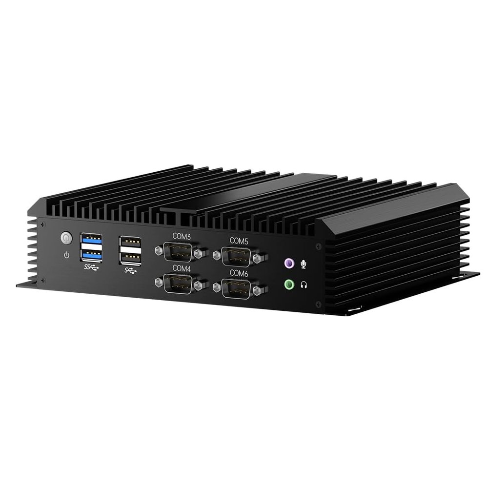 msecore Industrial PC, Fanless Mini Computer with Core i5-8250U, 16G RAM 512G SSD, Dual 2.5G LAN, 6*COM RS232, Support 4G Module/SIM, Wi-Fi 6, 1*HDMI 1*VGA, Windows 11 Pro
