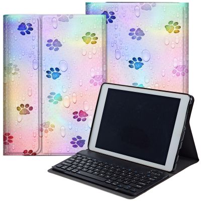 DEGDFSGR for Samsung Galaxy Tab A8 10.5 Case with Keyboard, Detachable Wireless Keyboard Magnetic Closure Protective Cover Case for Samsung Tab A8 2022[SM-X200 X205 X207], Colorful Footprint