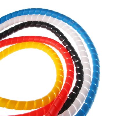 Spiral Protector 1 Meter Spiral Wire Wrap Tube Colorful Casing Winding Pipe Cable Retardant Sleeves Wraps Cable(Blue-10mm)