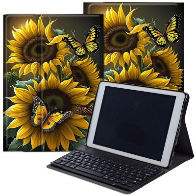 DEGDFSGR for Samsung Galaxy Tab A8 10.5 Case with Keyboard, Detachable Wireless Keyboard Magnetic Closure Protective Cover Case for Samsung Tab A8 2022[SM-X200 X205 X207], Yellow Sunshine Flower