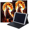 DEGDFSGR for Samsung Galaxy Tab A8 10.5 Case with Keyboard, Detachable Wireless Keyboard Magnetic Closure Protective Cover Case for Samsung Tab A8 2022[SM-X200 X205 X207], Fire Wolf Howling view 1
