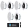 Audiosavings Bundle: (6) JBL Control 24CT 4" 70v Commercial Restaurant/Bar/Cafe White Ceiling Speakers Bundle with (1) Rockville RCS180-6 180 Watt 6 Zone 70v Commercial Amplifier/Bluetooth (7 Item) view 1