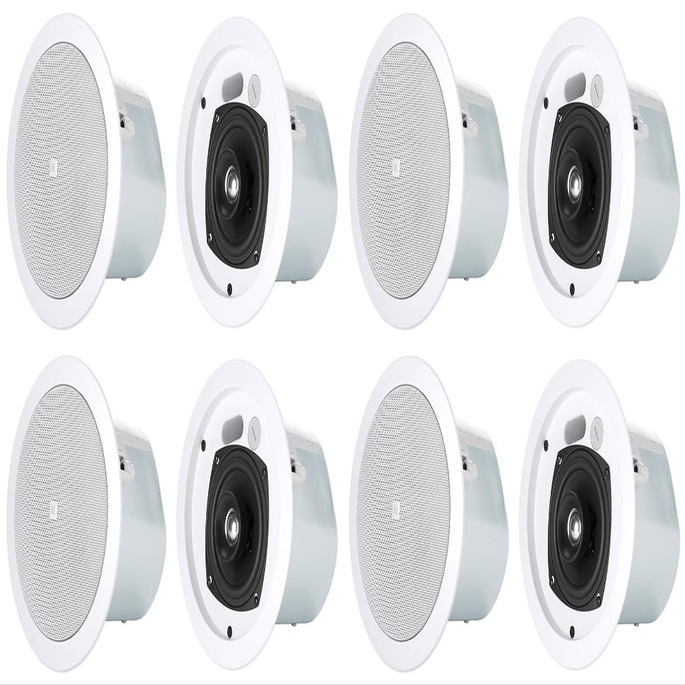 Audiosavings Bundle: JBL Control 24CT 4" 70v Commercial Restaurant/Bar/Cafe White Ceiling Speakers (8 Item)