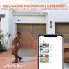 Dzees Solar Security Cameras Wireless Outdoor, 2K Battery Powered Security Camera, 360 PTZ Camera with Spotlight, Siren, Color Night Vision, AI Dectection, IP66 for Home Security, 2.4GHz 4-Pack view 3