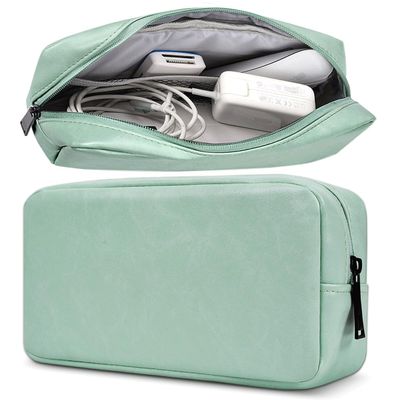 CAAORDKSO Electronic Organizer Travel Cable Accessories Bag, Electronic Organizer Case, Electronic Accessories Organizer Bag for Cable, Cord, Charger, Phone, Power Bank, Earphone (Big-Mint Green)