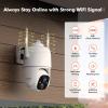 Dzees 360 PTZ Security Cameras Wireless Outdoor WiFi, 2K Battery Powered Home Security Camera Indoor, Spotlight & Siren, Color Night Vision, 2-Way Talk, AI Motion Detection, IP66, SD/Cloud 4-Pack view 2
