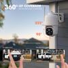 Dzees 360 PTZ Security Cameras Wireless Outdoor WiFi, 2K Battery Powered Home Security Camera Indoor, Spotlight & Siren, Color Night Vision, 2-Way Talk, AI Motion Detection, IP66, SD/Cloud 4-Pack view 3