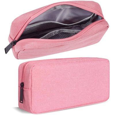 CAAORDKSO Electronic Organizer Case, Travel Cable Organizer Bag Pouch Electronic Accessories Carry Case Waterproof Electronic Accessories Bag for Cable, Cord, Charger, Power Bank, Earphone (Big-Pink)